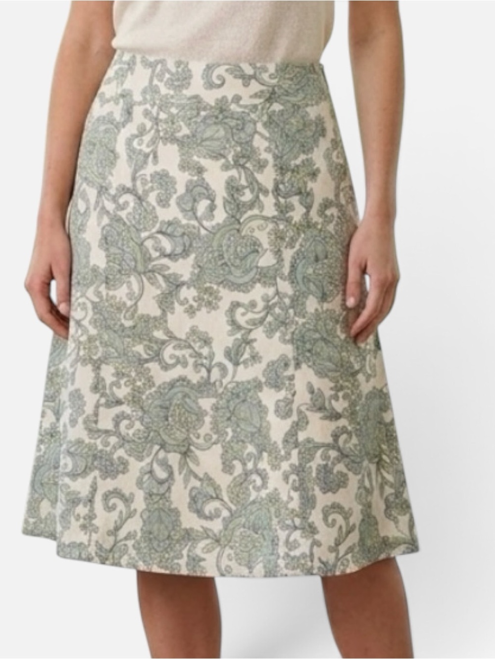 Eddie Bauer Floral Paisley A-Line Midi Skirt Women’s Size 2
